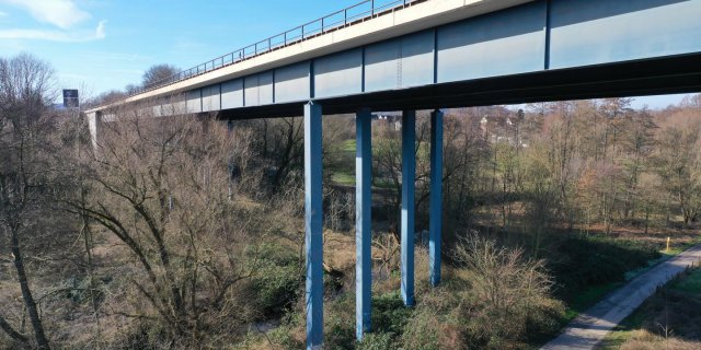 Reconstruction of the bridge over the Haarbach river on the A544 road near Aachen, Germany