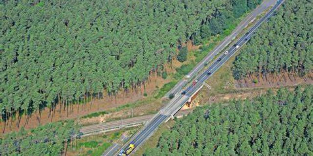 Construction of the Hubertus motorway junction on the A 117 near Waltersdorf, Germany