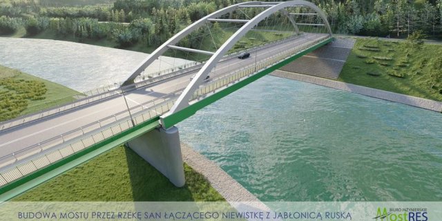 Construction of a bridge over the San River on the road connecting Niewistka with Jabłonica Ruska